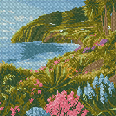 Алмазна картина Strateg Узбережжя на острові 30x30 см YZ3030-05