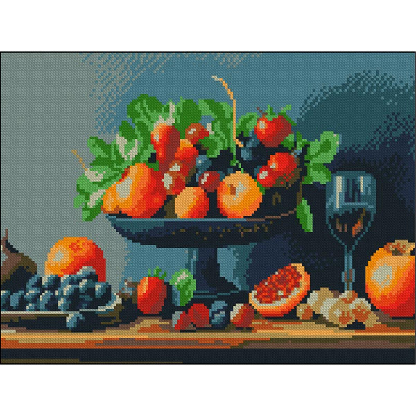 Алмазна картина Strateg Чаша з фруктами 30x40 см FZ3040-29