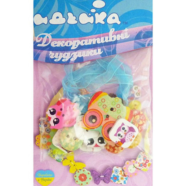 Набір деревяних ґудзиків Сови 97055