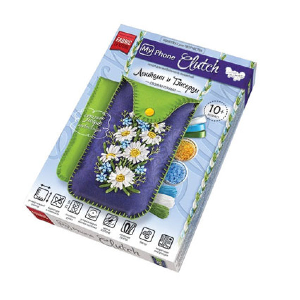 Вишивка стрічками My Phone Clutch Ромашки DankoToys 5581 05