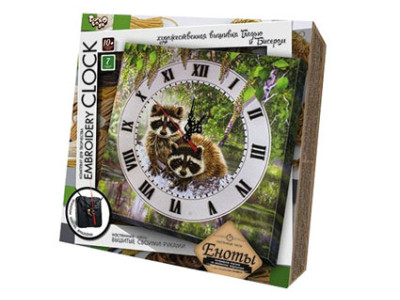 Набір для творчості "Embroidery clock" Єноти DankoToys 552103 ЕС-01-01