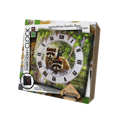 Набір для творчості "Embroidery clock" Єноти DankoToys 552103 ЕС-01-01