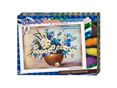 Вишивка бісером і стрічками Волошки БВ-01Р-01020304...10