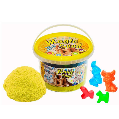Кінетичний пісок Magic sand жовтого кольору у відрі 0500 кг 371-6