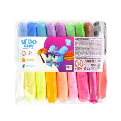 Повітряний пластилін Strateg UDO Clay 18 шт. брикет 10 г. 41061