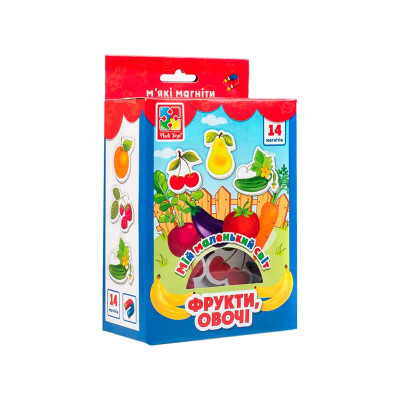 Набір мяких магнітів Vladi Toys Мій маленький світ "ФруктиОвочі" VT3106-11 Набір мяких магнітів Vladi Toys Мій маленький світ "ФруктиОвочі" VT3106-11
