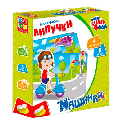 Вжик-вжик Липучки Vladi Toys "Машинки" розвиваючі VT1302-21