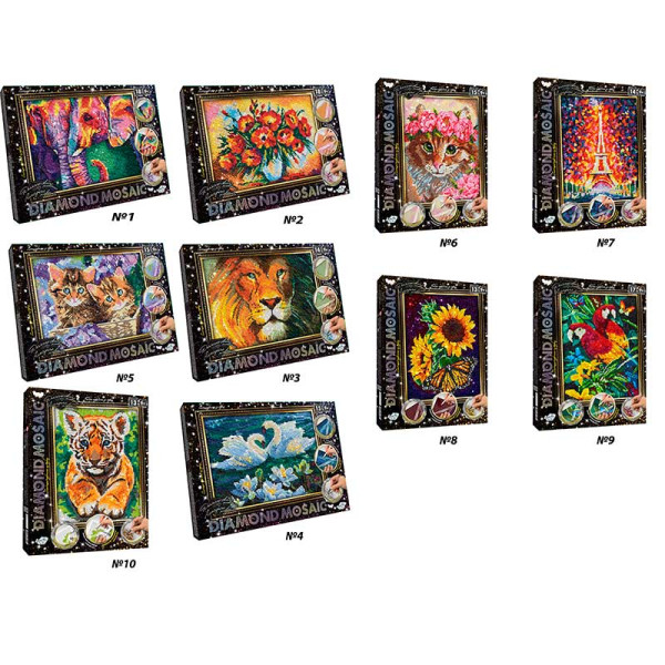 Алмазна мозаїка Danko Toys Diamond Mosaic 20 x 30 см DM-03-0102030405...10