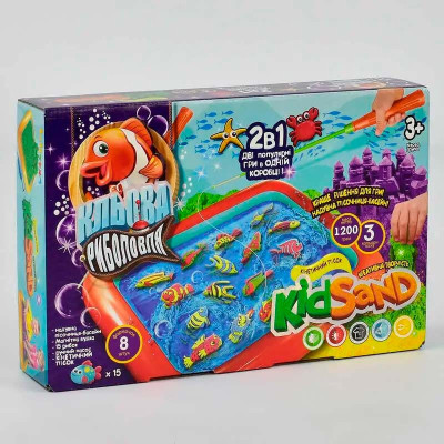 Ігровий набір Danko Toys 2 в 1: "Кльова рибалка" та "Кінетичний пісок KIDSA KRKS-01-01U