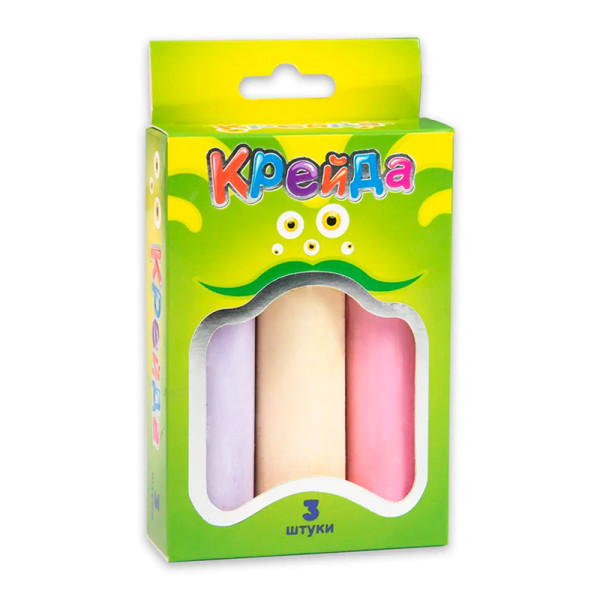 Крейда Велика кругла - 3 штуки Strateg різнокольорова (50100) 50100 Крейда Велика кругла - 3 штуки Strateg різнокольорова (50100) 50100