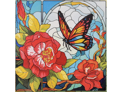 Алмазна картина Strateg Метелик літа 30х30 см DEEX16304