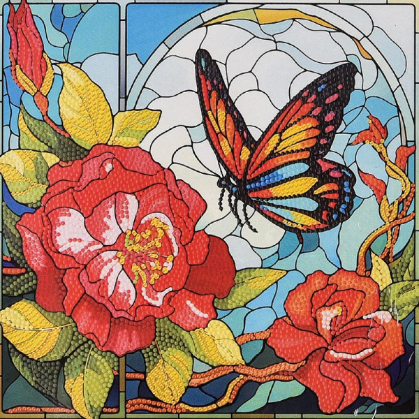 Алмазна картина Strateg Метелик літа 30х30 см DEEX16304