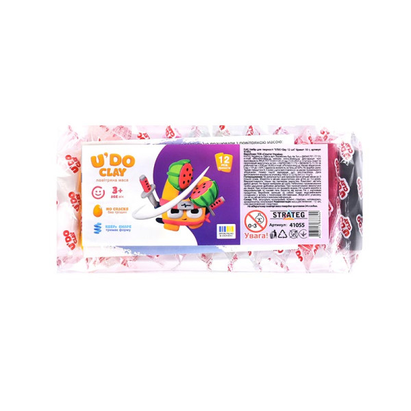 Набір для творчості "U'DO Clay 12 шт." брикет 10г 41055