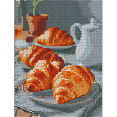 Алмазна картина Strateg Ранкові круасани 30x40 см FZ3040-12