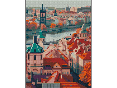 Алмазна картина Strateg Ранкове місто 30x40 см FZ3040-26