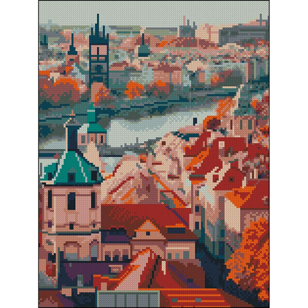 Алмазна картина Strateg Ранкове місто 30x40 см FZ3040-26