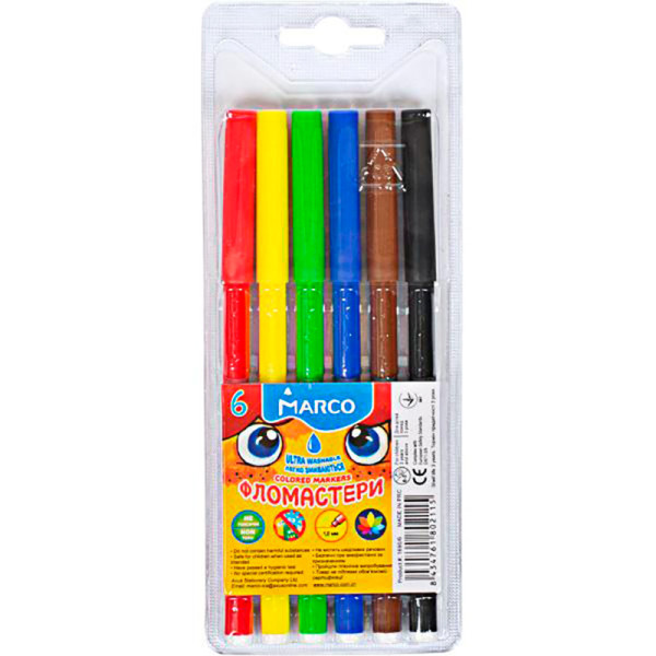 Фломастери 6 кольорів "1690" MARCO 97788