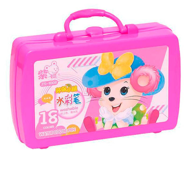 Фломастери міні 18 кольорів 118603_Pink