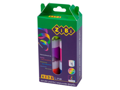 Акрил "Неон" 6 кольорів по 10 мл ZB.6661 Акрил "Неон" 6 кольорів по 10 мл ZB.6661