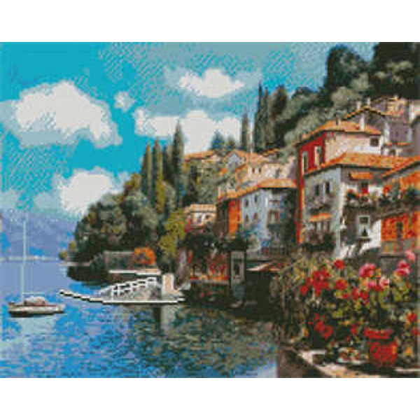 Алмазна картина Strateg Місто на березі моря 40х50 см L-346