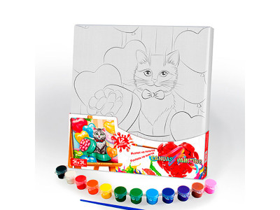 Картина за номерами Danko Toys "Canvas Painting" Кіт 31 на 31 см PX-07-09