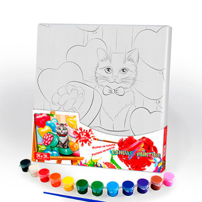 Картина за номерами Danko Toys "Canvas Painting" Кіт 31 на 31 см PX-07-09