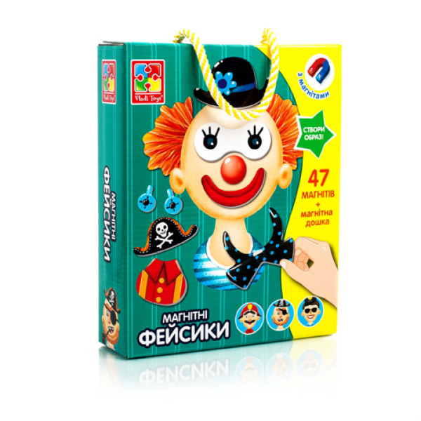 Магнітна гра "Фейсики" (укр.) VT3702-15 Магнітна гра "Фейсики" (укр.) VT3702-15