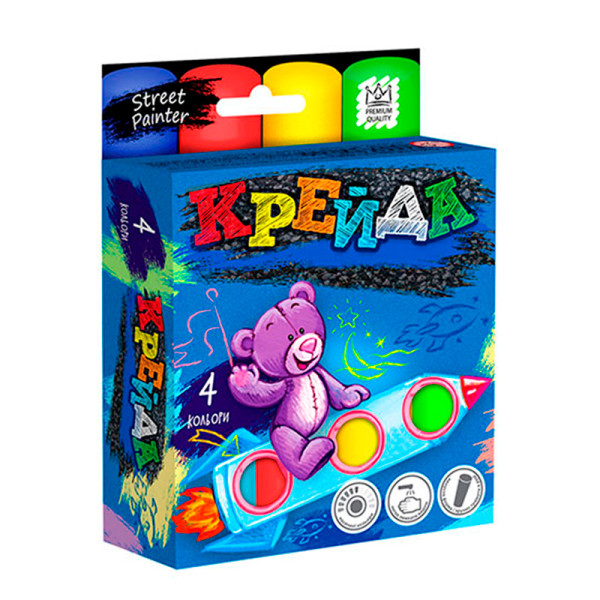Крейда DankoToys для малювання на асфальті велика 4 штуки MEL-01-02U Крейда DankoToys для малювання на асфальті велика 4 штуки MEL-01-02U