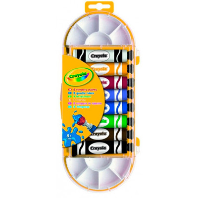 Фарби Crayola гуаш з пензликом 8 кольорів 7407