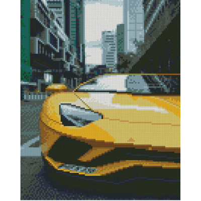 Алмазна картина Жовтий Lamborghini Strateg 30х40 см HX475
