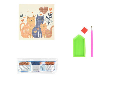 Алмазна картина Потрійне кохання Strateg 18х18 см JUB14396 Алмазна картина Потрійне кохання Strateg 18х18 см JUB14396