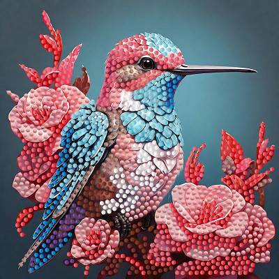 Алмазна картина Strateg Маленька пташка 18х18 см ZAV1818-20