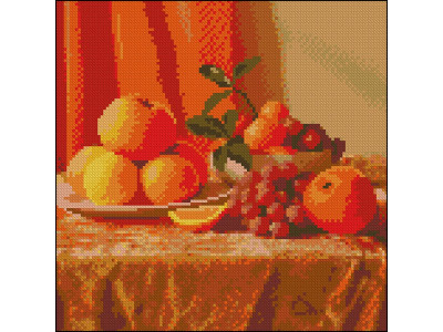 Алмазна картина Strateg Помаранчевий натюрморт 30x30 см FZ3030-28
