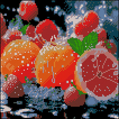 Алмазна картина Strateg Цитрусова свіжість 30x30 см YZ3030-07