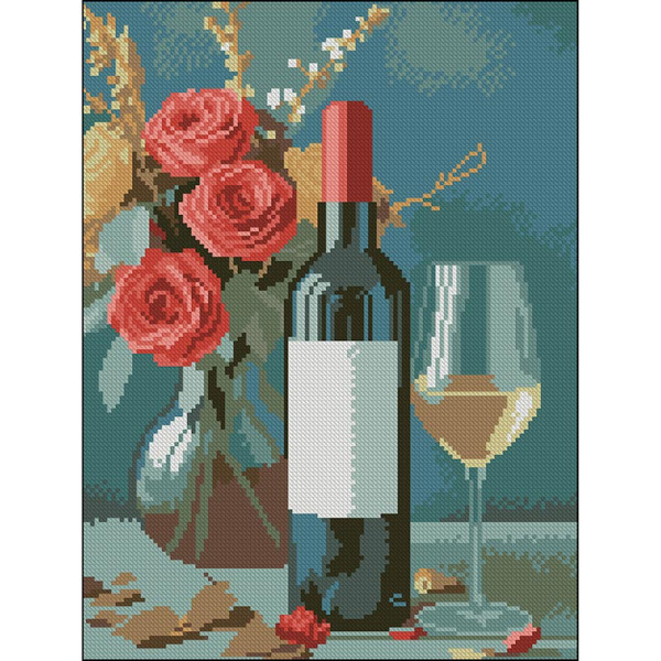 Алмазна картина Strateg Келих білого 30x40 см FZ3040-27