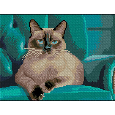 Алмазна картина Strateg Сіамська кішка 30x40 см FZ3040-30