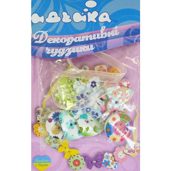 Набір дерев'яних ґудзиків Яскраве літо 97056