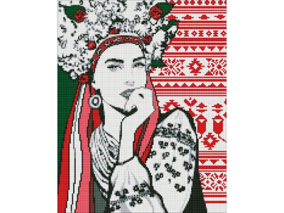 Алмазна мозаїка "Чарівна українка" ©upillustration Ідейка AMO7371 40х50 см AMO7371