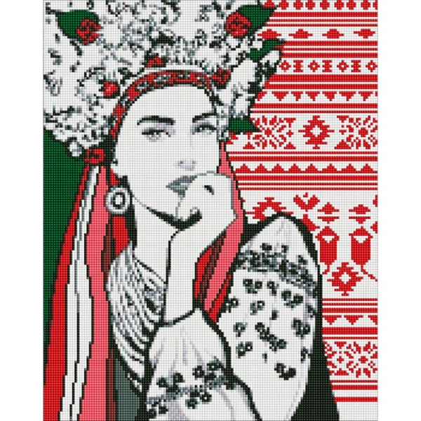 Алмазна мозаїка "Чарівна українка" ©upillustration Ідейка AMO7371 40х50 см AMO7371