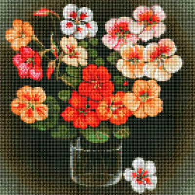 Алмазна мозаїка "Настурції" ©kovtun_olga_art Ідейка AMO7499 40х40 см AMO7499