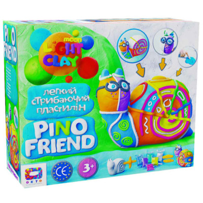 Набір легкого стрибає пластиліну ТМ Moon Light Clay Pino Friend "Райлі" 70037 Набір легкого стрибає пластиліну ТМ Moon Light Clay Pino Friend "Райлі" 70037