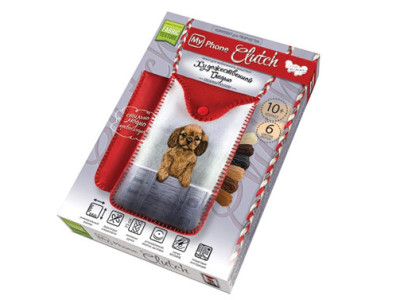 Вишивка гладдю My Phone Clutch Пісик DankoToys 5580 05 Вишивка гладдю My Phone Clutch Пісик DankoToys 5580 05