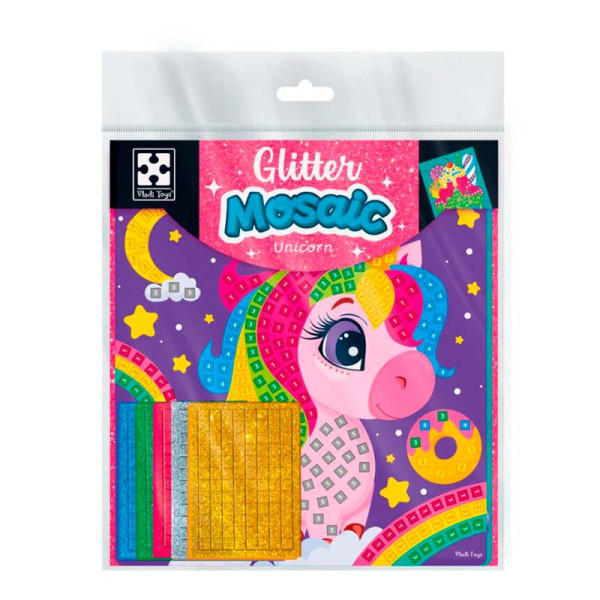 Набір для творчості Vladi Toys «Єдиноріг та морозиво» зі блискучою мозаїкою VT4511-12