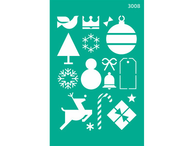 Трафарет багаторазовий самоклеючий 13*20 см №3008 Серія "Новий рік" ROSA 3008