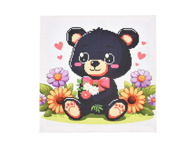 Набір для творчості вишивка хрестиком Ведмедик Strateg розміром 30х30 см AX-304 Набір для творчості вишивка хрестиком Ведмедик Strateg розміром 30х30 см AX-304