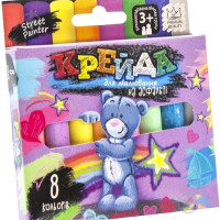 Крейда DankoToys для малювання на асфальті тонка 8 штук MEL-02-02U