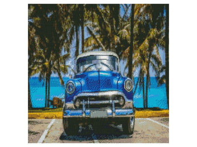Алмазна картина "Синій ретро автомобіль" 50х50 см GA0011 Алмазна картина "Синій ретро автомобіль" 50х50 см GA0011
