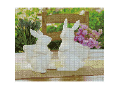 Алмазна картина "Сувенірні зайки" 30х40 см HX115