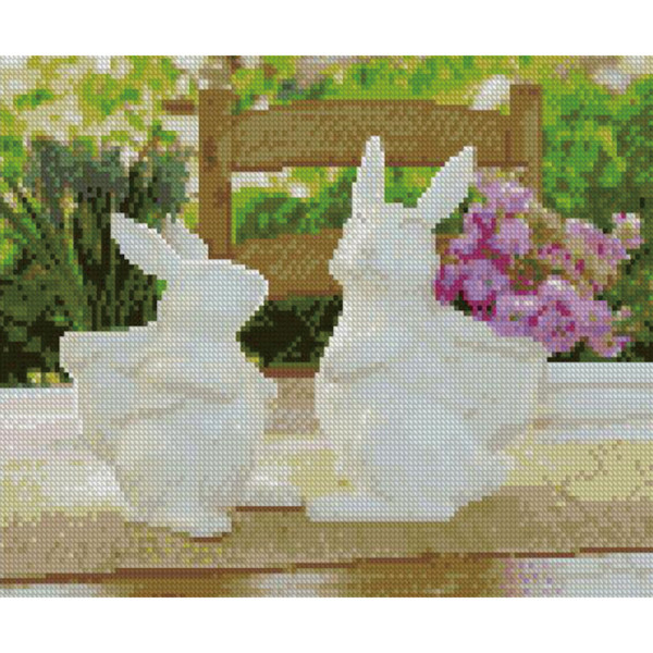 Алмазна картина "Сувенірні зайки" 30х40 см HX115