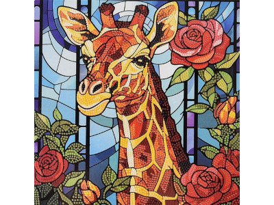 Алмазна картина Strateg Жирафова казка 30х30 см DEEX16306